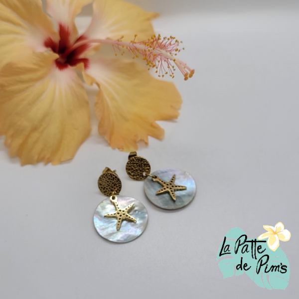 Boucles d'oreilles nacre et...