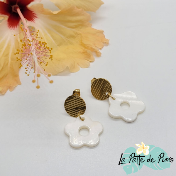 Boucles d'oreilles en nacre...