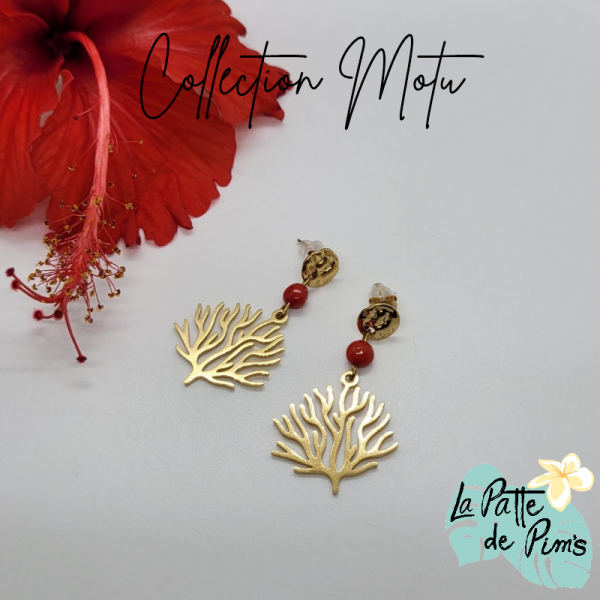 Boucles d'oreilles corail...