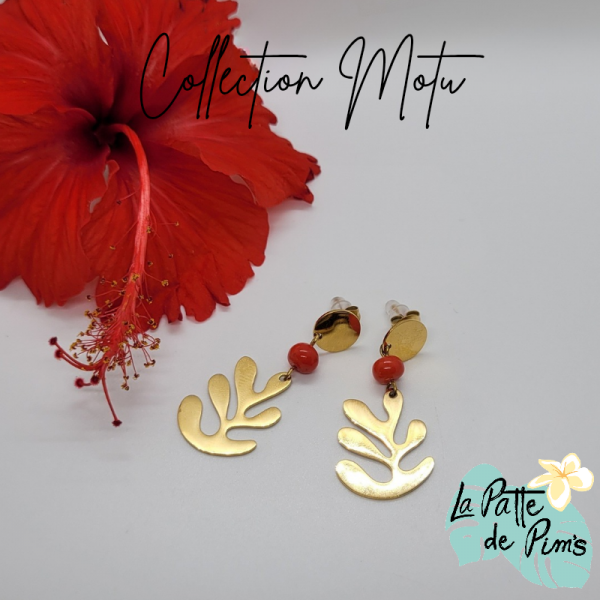 Boucles d'oreilles corail...