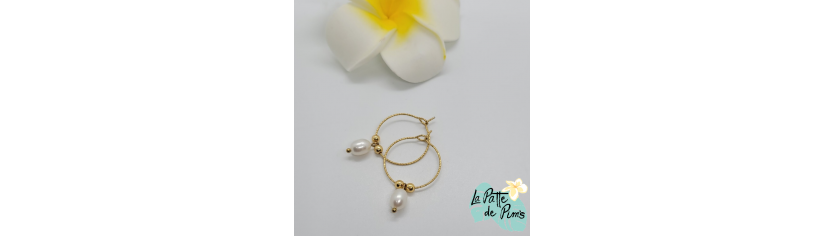 Boucles d'oreilles avec perles d'eau douce